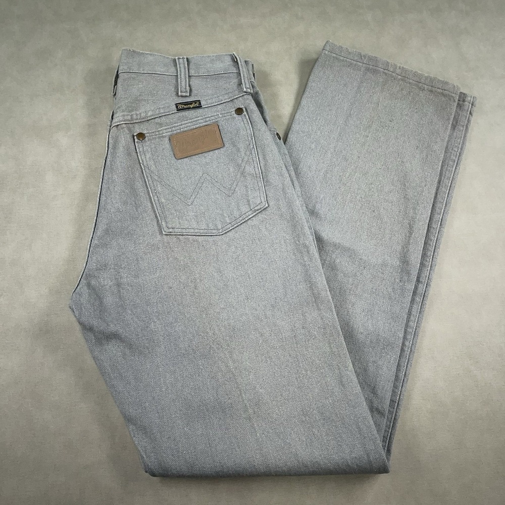 VTG Wrangler Jeans Womens 11 Gray High Rise Scovill Zipper 80s USA (Fits 28x33)